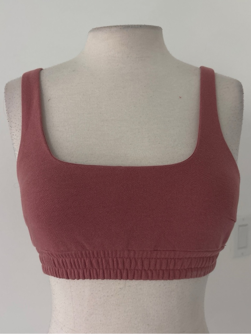 525 Square Neck Ribbed Crop Top - Dusty Rose #252